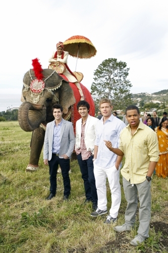 Still of Michael Steger, Trevor Donovan, Tristan Wilds and Manish Dayal in 90210 (2008)