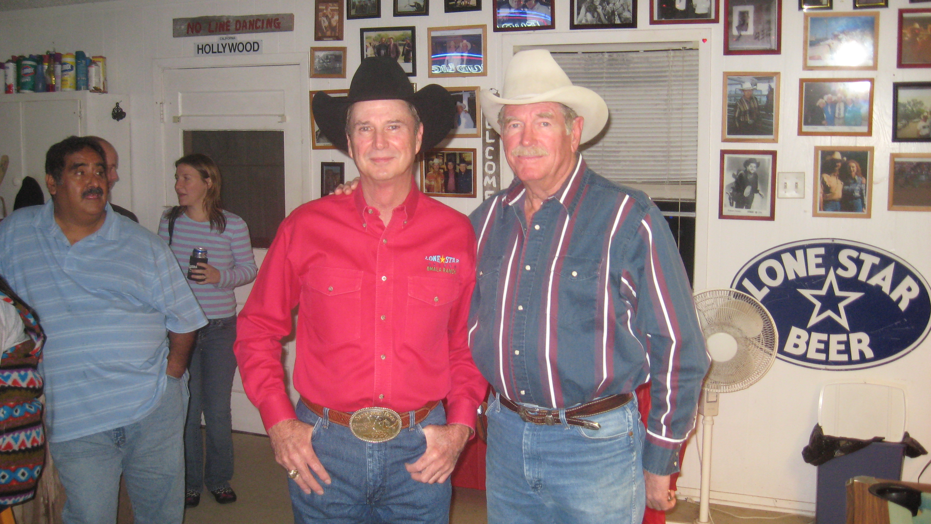 Dean Reading and David Jones at a gathering at the Lone Star Saloon at Omala Ranch in Lockhart, Texas