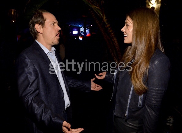 HOLLYWOOD, CA - FEBRUARY 11: Director Josh Stolberg (L) and actress Nikki Moore attend the 'The Hungover Games' cast party at Lure on February 11, 2014 in Hollywood, California. (Photo by Michael Buckner/Getty Images for Sony Pictures Home Entertainment