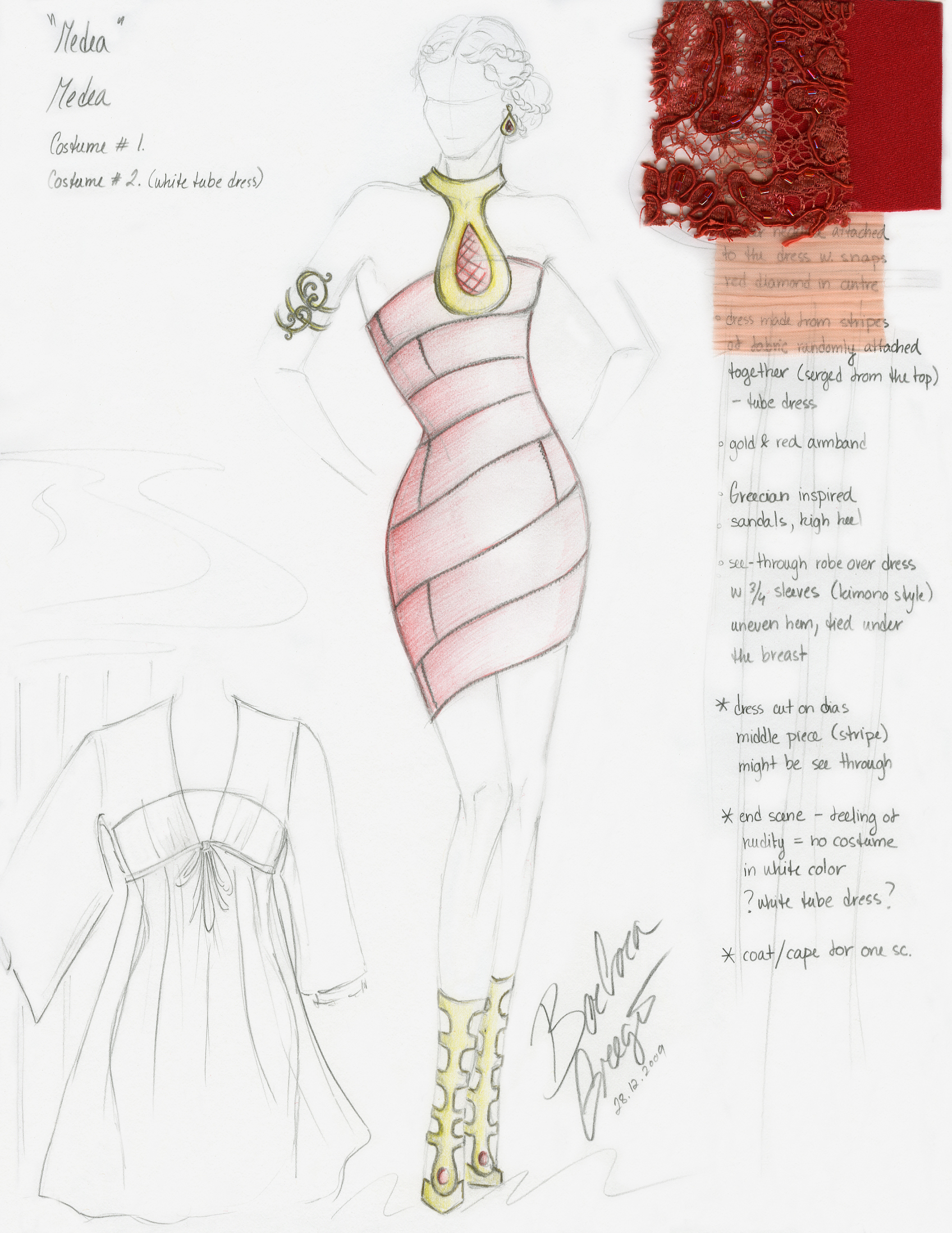 Costume Design Sketch for Medea in 