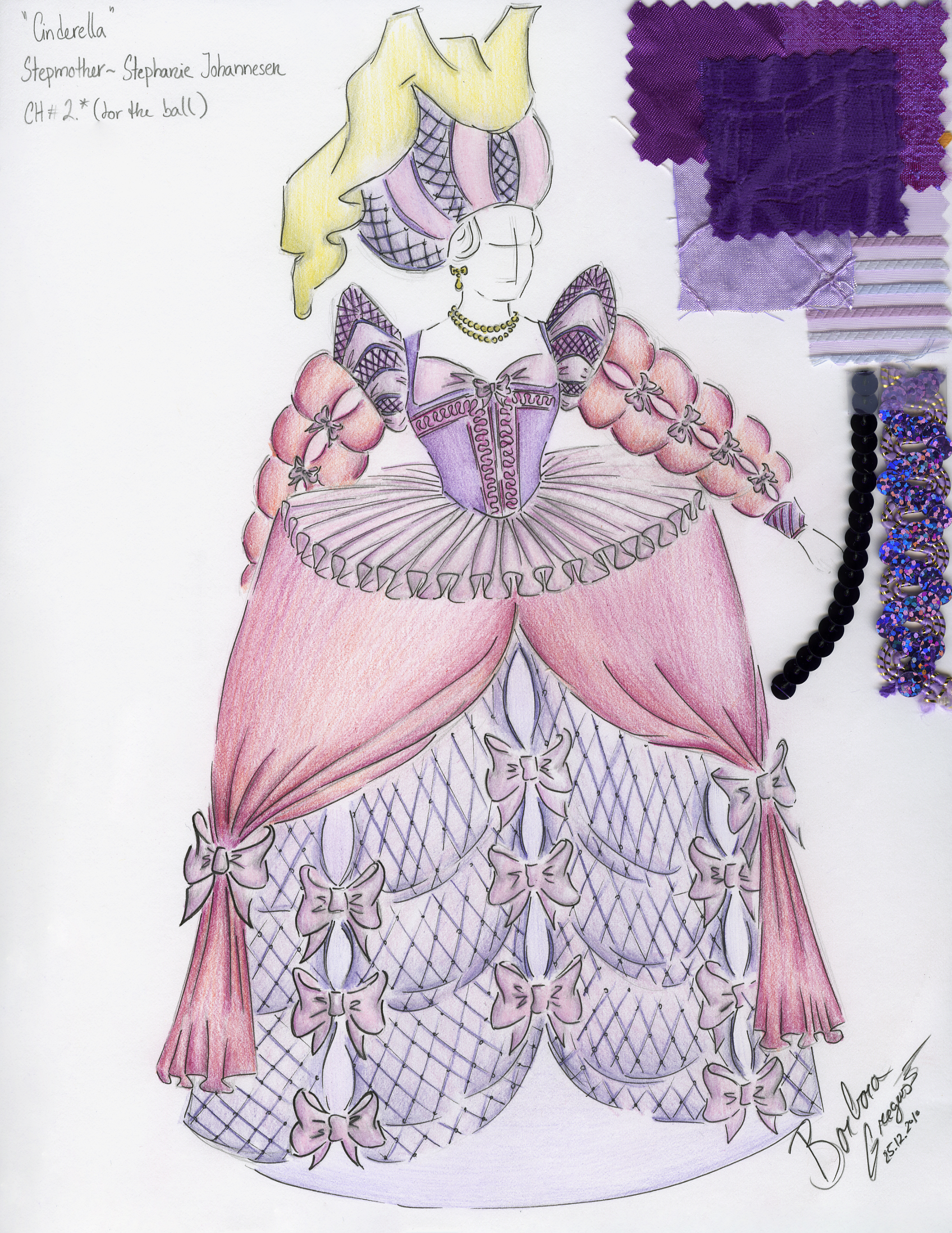 Costume Design Sketch for Stepmother in 