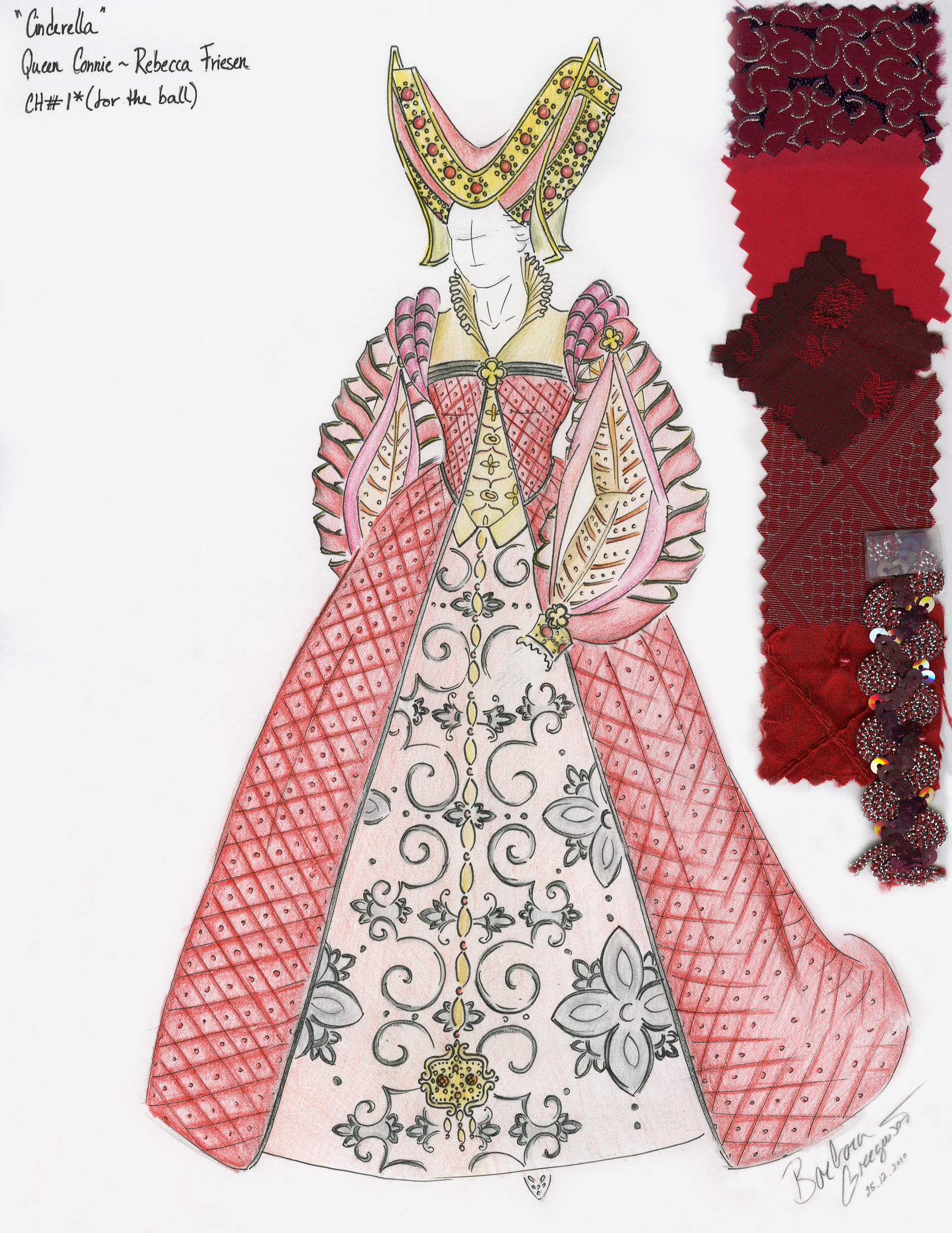 Costume Design Sketch for Queen in 
