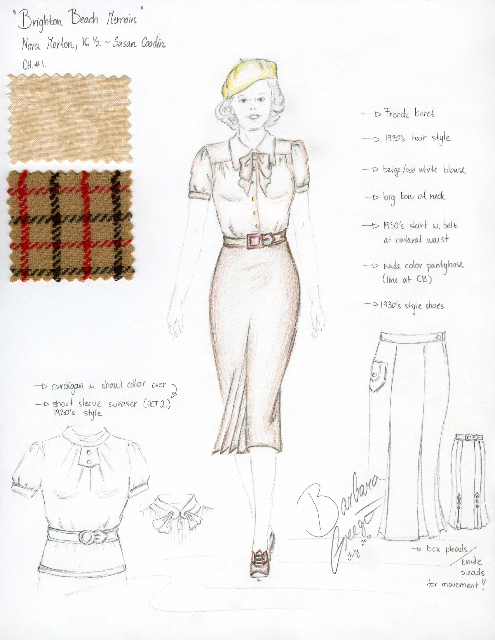Costume Design Sketch for Nora in 