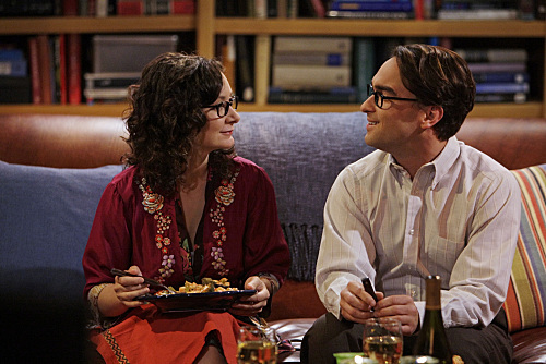 Still of Sara Gilbert and Johnny Galecki in Didziojo sprogimo teorija (2007)