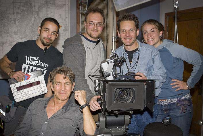 Still of Eric Roberts, Brandon Wilson, John Waterman, Daniel Noga, and Tiffany Burns during filming of Intent