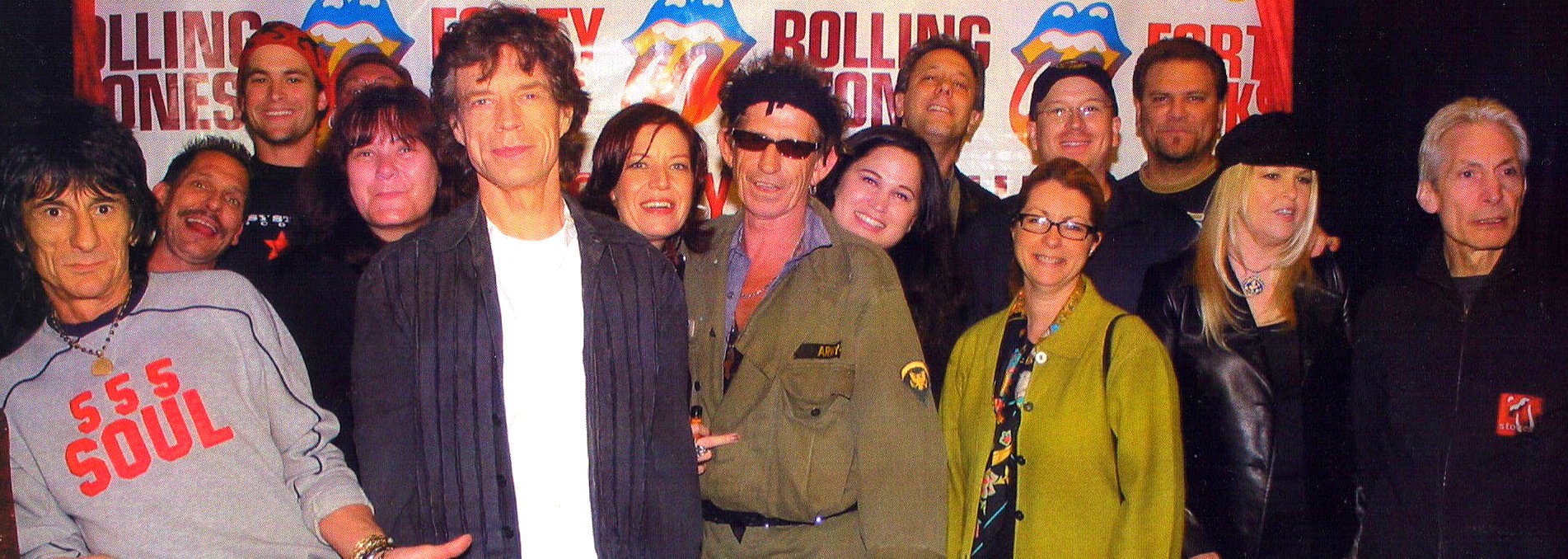 Mike Quinn with the Rolling Stones and radio KLOS, L.A. Rita Wild, Joey G, and RAB head and R&R publisher Erica Farber