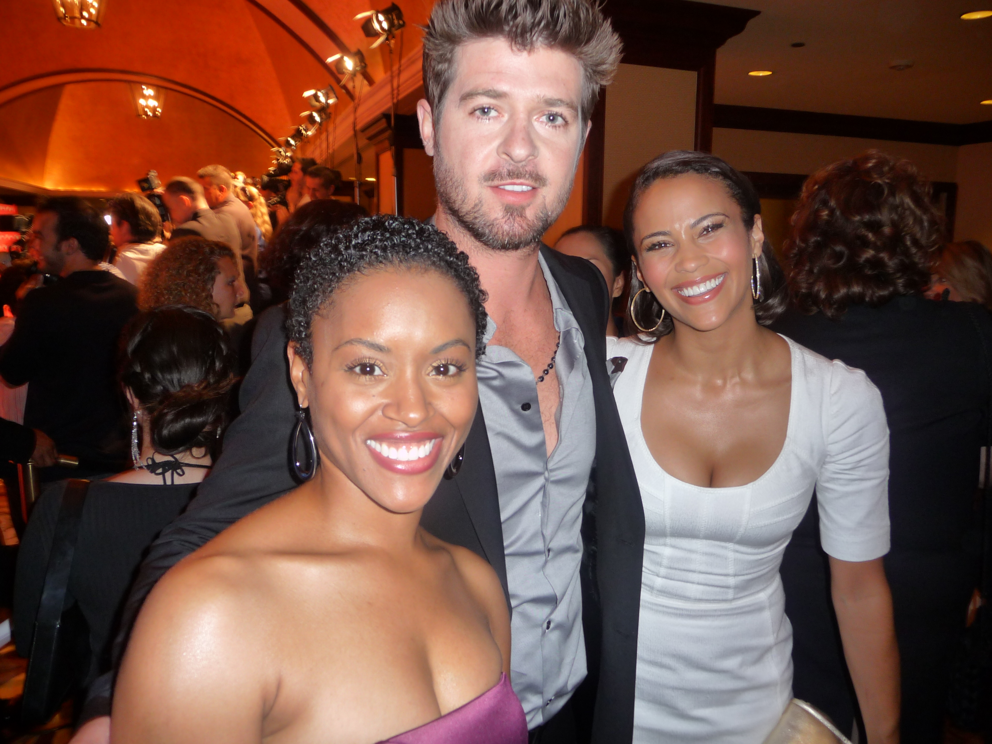 Lony'e Perrine, Robin Thicke, and Paula Patton at the WIF Crystal + Lucy Awards