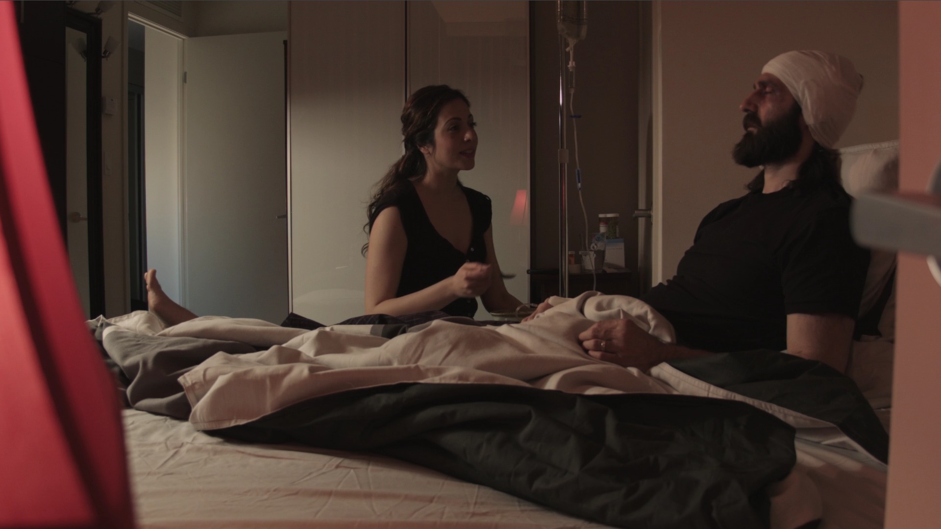 Film still from LUCIFEROUS with Mahsa Ghorbankarimi and Alexander Gorelick. (2015)