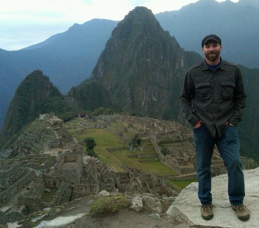 Jonathan Grubbs filming at Machu Picchu.
