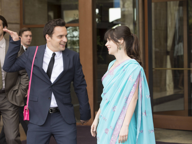 Still of Zooey Deschanel and Jake Johnson in New Girl (2011)