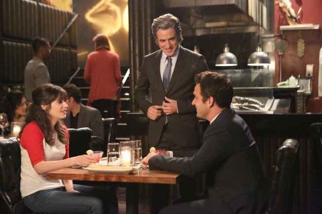 Still of Dermot Mulroney, Zooey Deschanel and Jake Johnson in New Girl (2011)