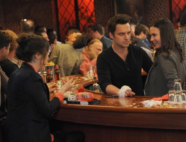 Still of Zooey Deschanel, Odette Annable and Jake Johnson in New Girl: Quick Hardening Caulk (2013)