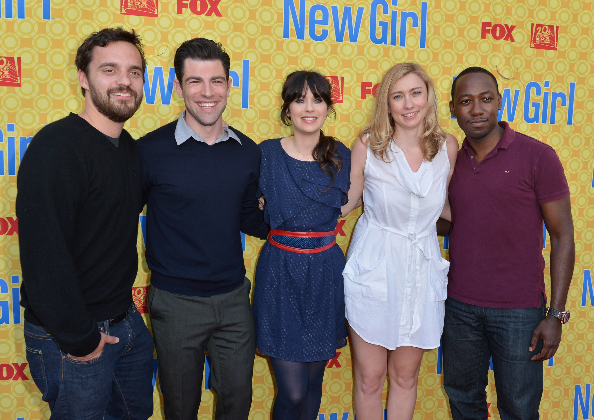 Zooey Deschanel, Max Greenfield, Lamorne Morris, Elizabeth Meriwether and Jake Johnson at event of New Girl (2011)