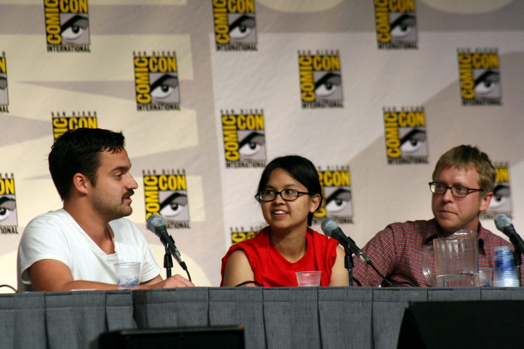 Nicholas Jasenovec, Jake Johnson and Charlyne Yi at event of Paper Heart (2009)
