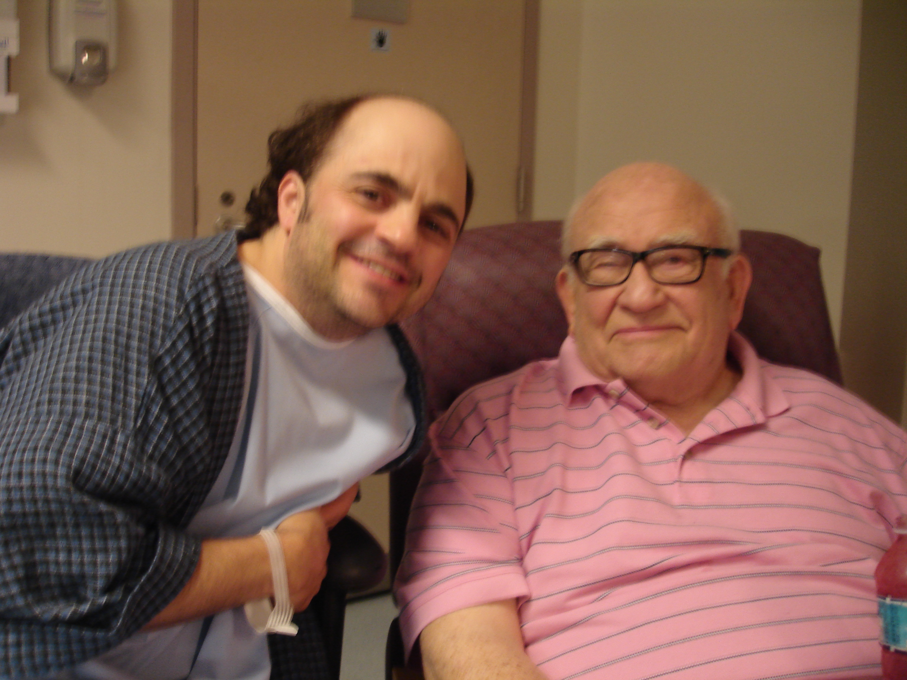 With Ed Asner on the set of CBC's 
