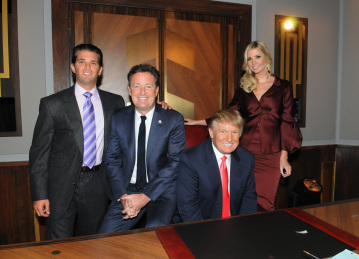 Still of Piers Morgan, Donald Trump, Ivanka Trump and Donald Trump Jr. in The Apprentice (2004)