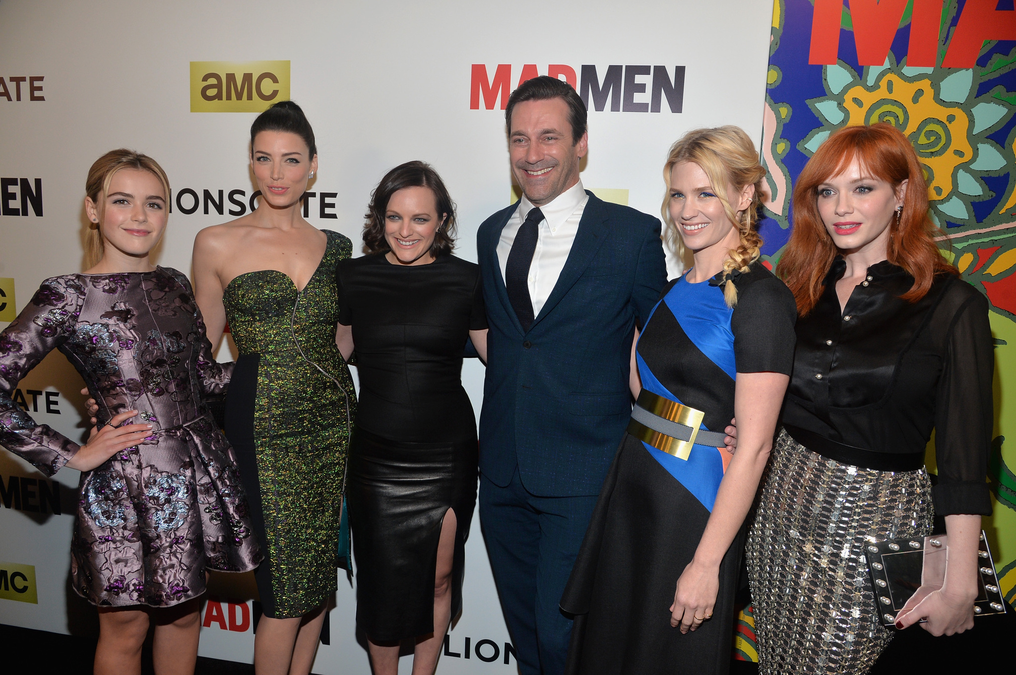 January Jones, Elisabeth Moss, Jon Hamm, Christina Hendricks, Jessica Paré and Kiernan Shipka at event of MAD MEN. Reklamos vilkai (2007)