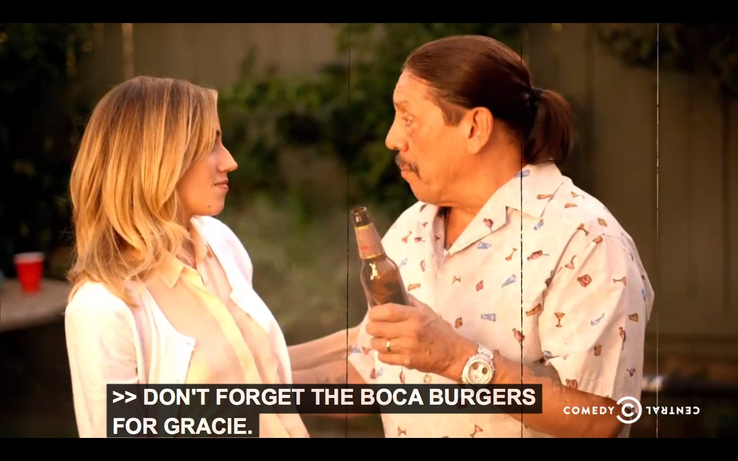 Danny Trejo and Zibby Allen in a Comedy Central short for The Daily Show S.20 E.15