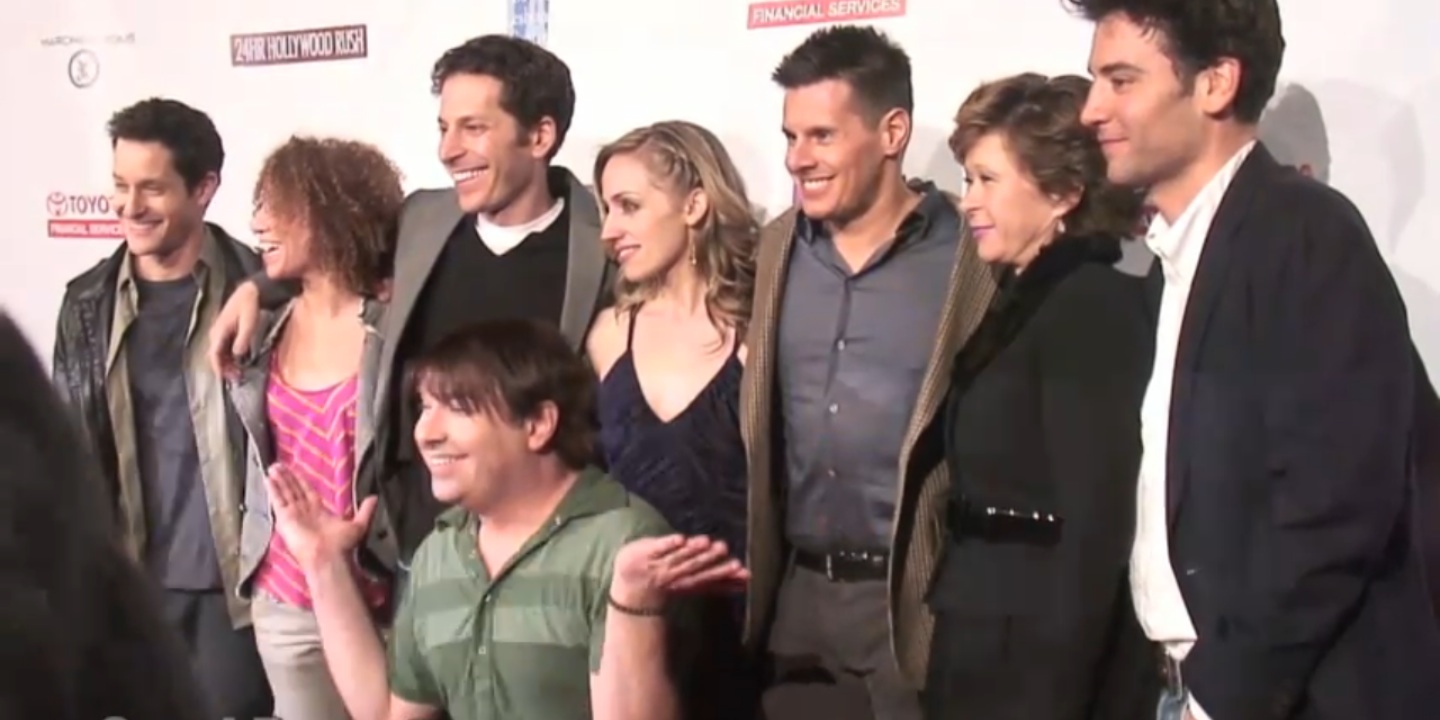 Zibby Allen with Silvio Horta, Yeardley Smith, Josh Radnor, Richie Keen, Fay Wolf, Jeremy Glazer, and Joel Michaeley