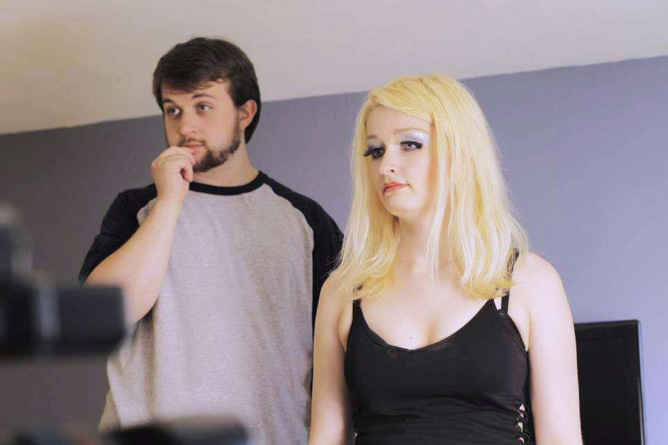 Frankie Frain and Maya Murphy on the set of Sexually Frank.