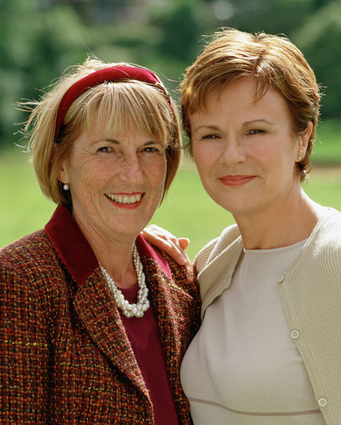 Julie Walters (right) poses with Angela Baker (left).