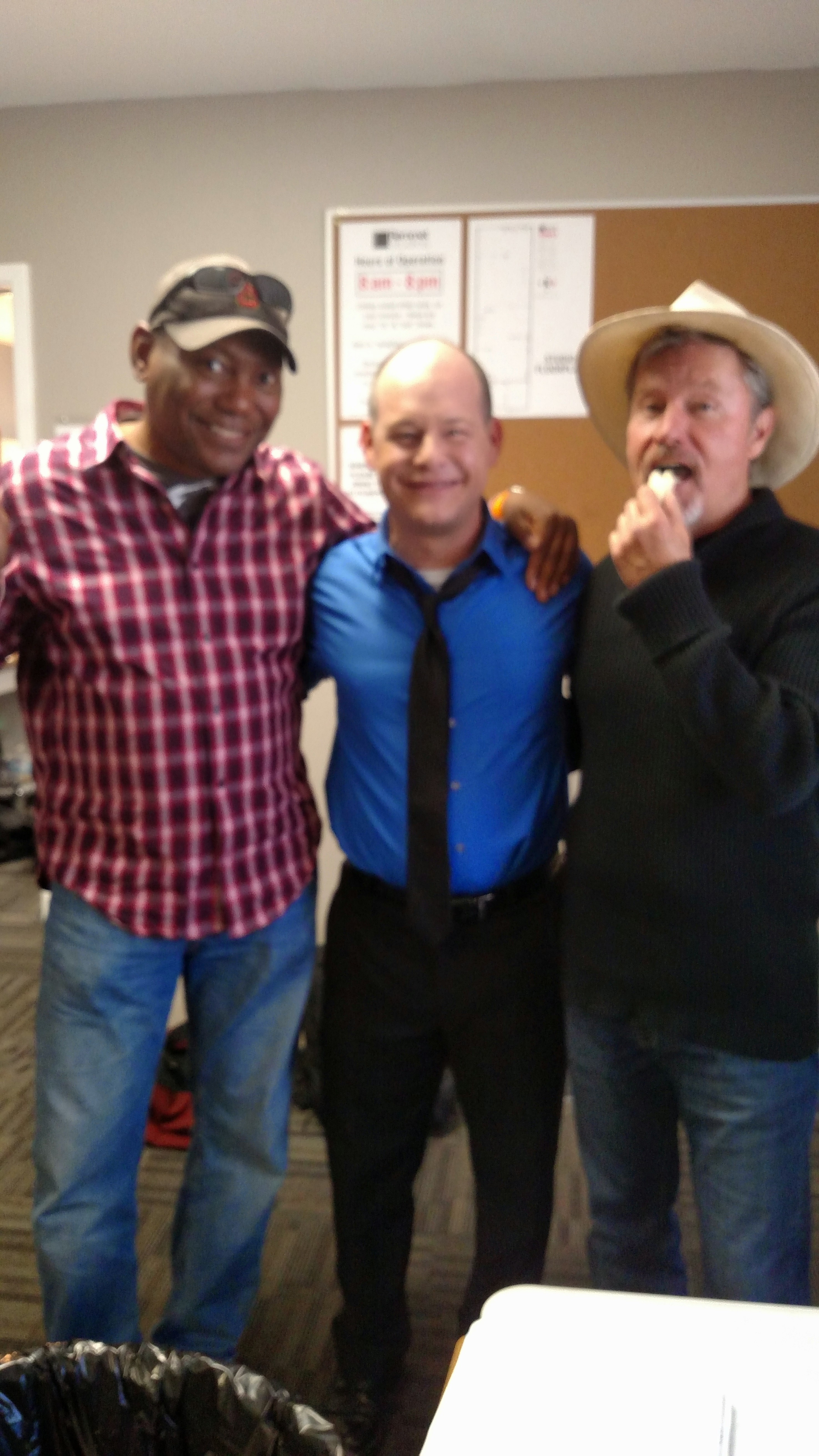 with Marvin Glover and John Savage on the set of 