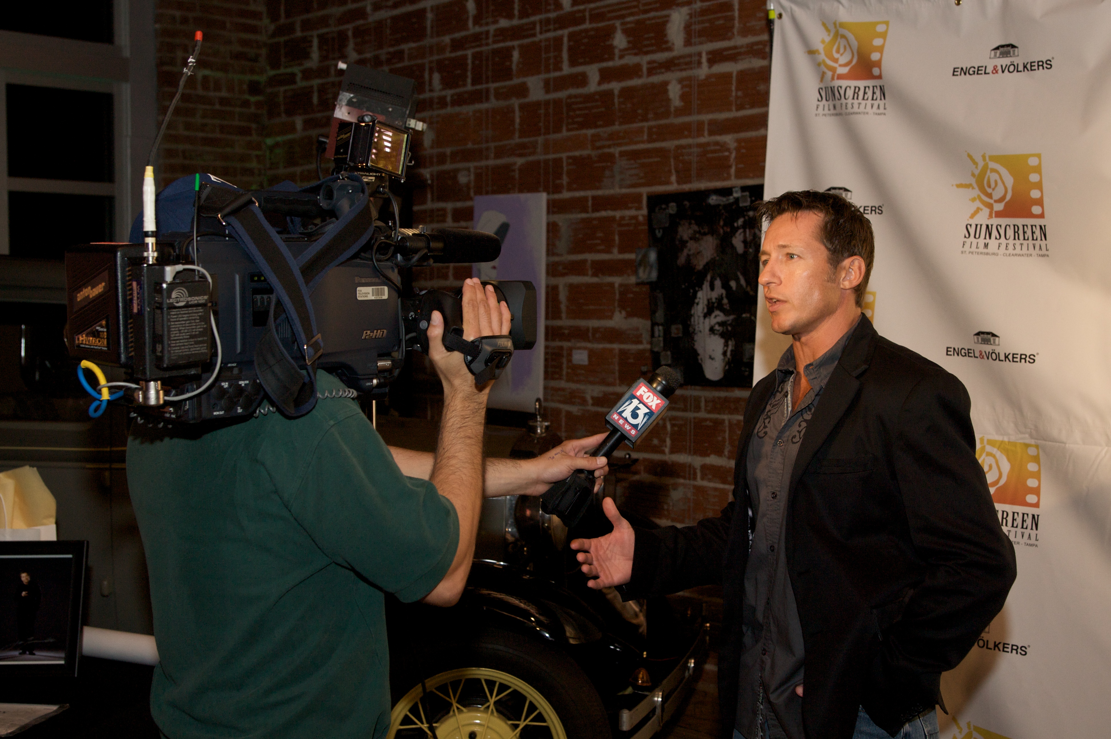Executive Director of the Sunscreen Film Festival Tony Armer, speaking with the media.