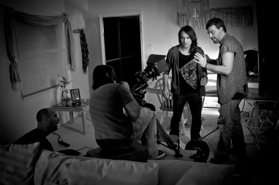 Actor Matt Ukena getting direction from film maker Joe Hollow on the set of DISCIPLES.