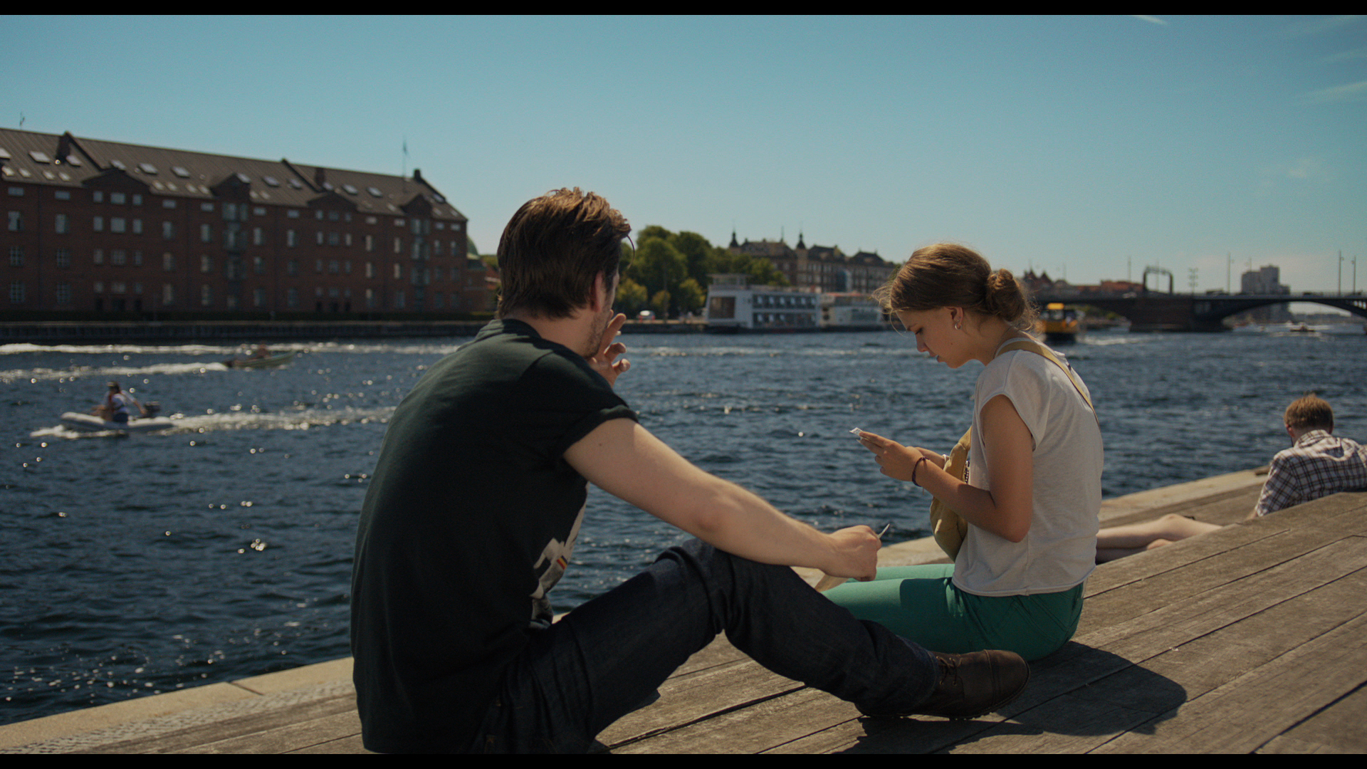 Still of Gethin Anthony and Frederikke Dahl Hansen in Copenhagen (2014)