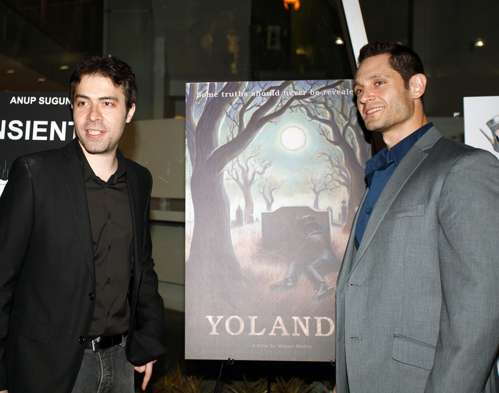 Miguel Müller and Aidan Marus at Yolanda screening, April 2011.