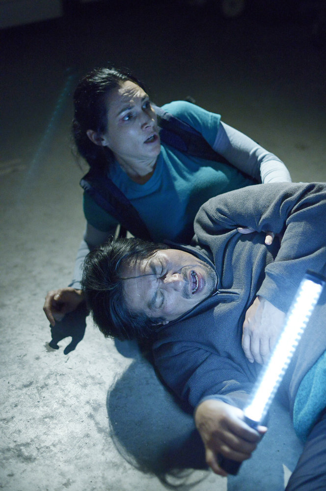 Still of Hiroyuki Sanada and Kyra Zagorsky in Helix (2014)