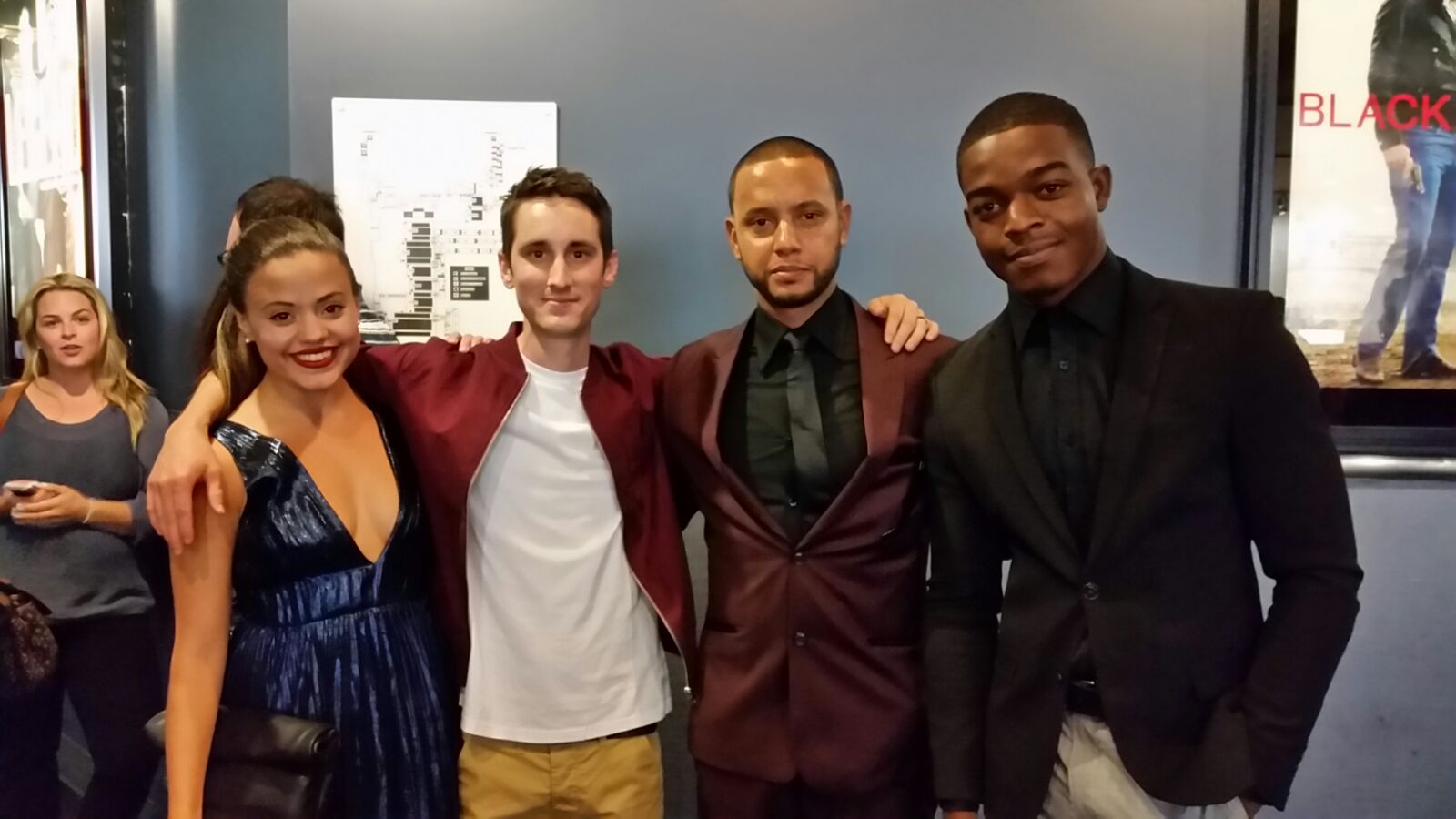 Sarah Jeffery, Denis Theriault, Director X and Stephan James at the world premiere of 