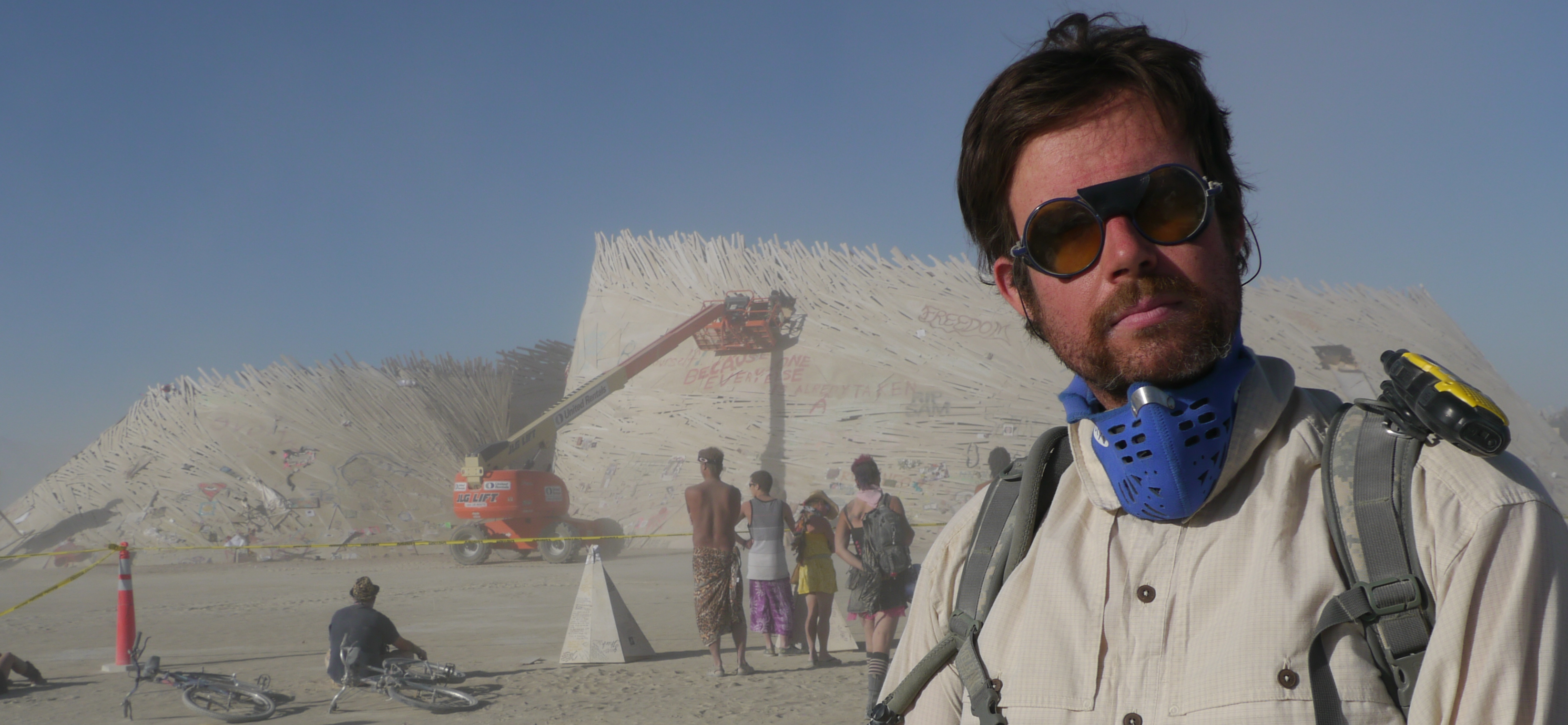 on the Burning Man playa shooting a doc 2010