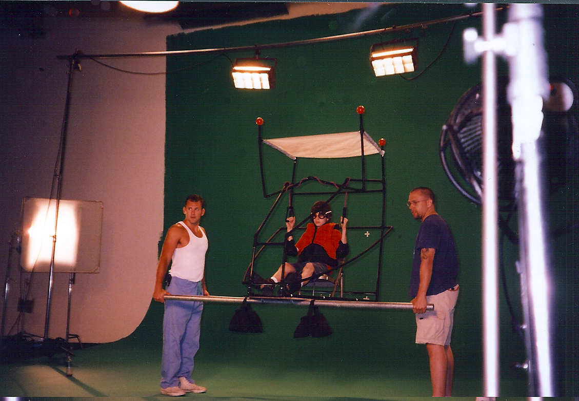 John Rebello, green screen, on set of Twelve, June segment, Garth Donovan and crew.