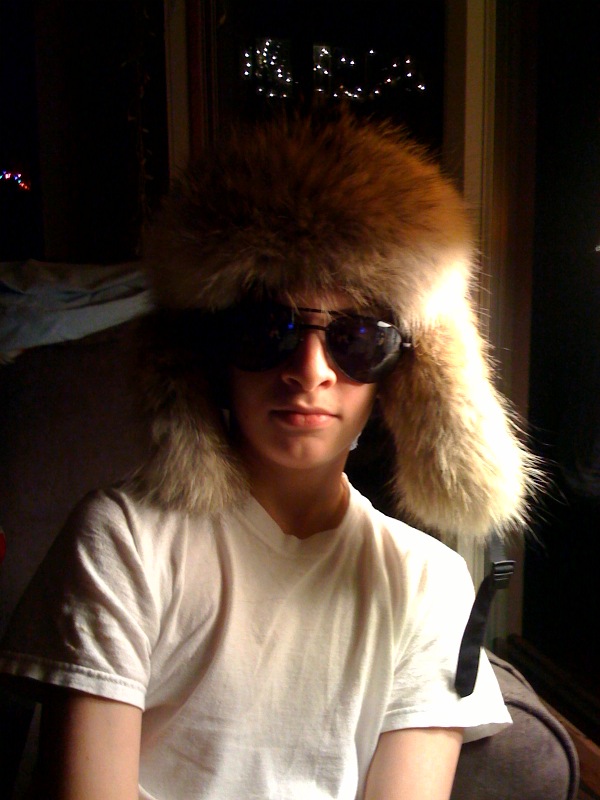 John Rebello, fur hat