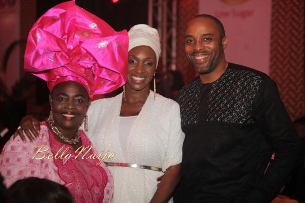 FAR with Veteran Actress, Biola Atanda and fellow actor, Kalu Ikeagu at the 10th Anniversary Event of the Africa Magic Channels in Lagos, Nigeria.