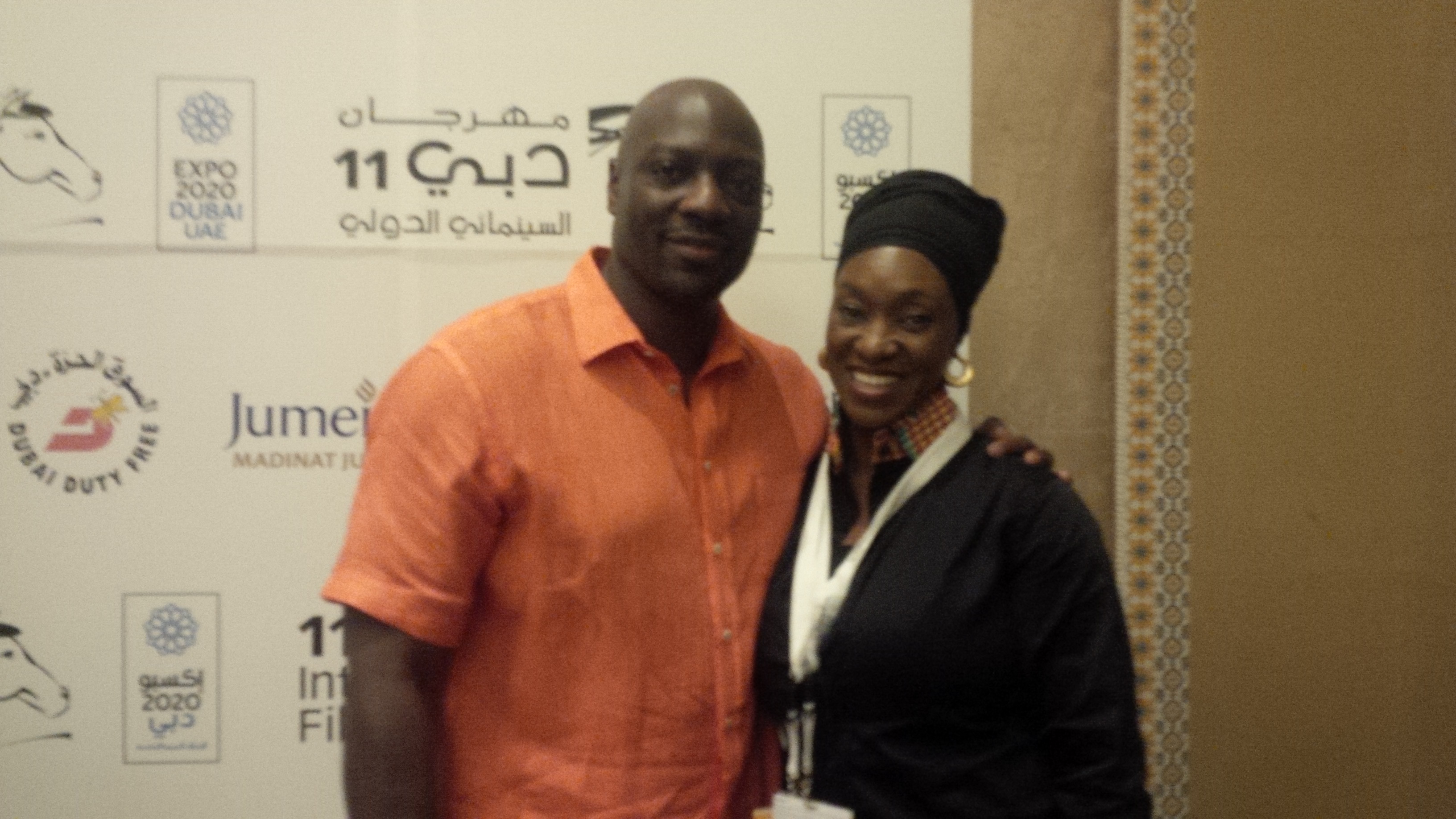 With Hollywood actor Adewale Agbaje @ the 11th Dubai International Film Festival in 2014.