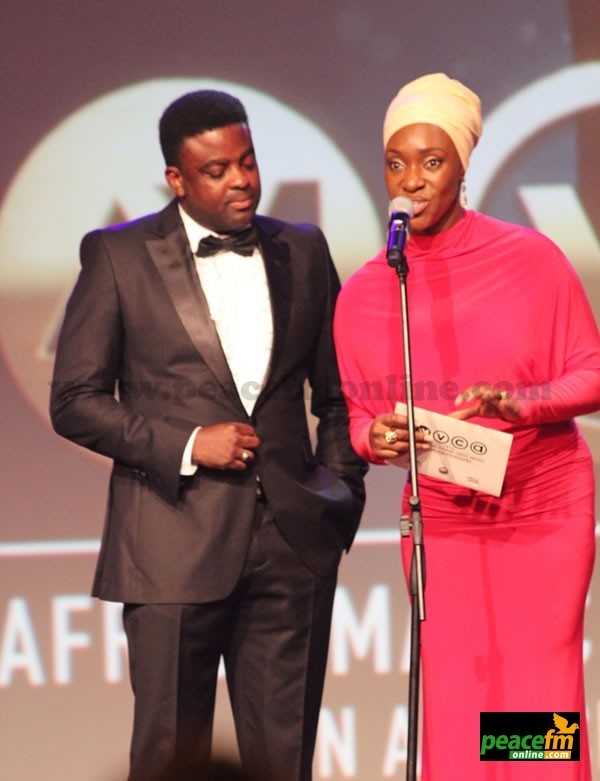 On stage copresenting with filmmaker kunle afolayan.