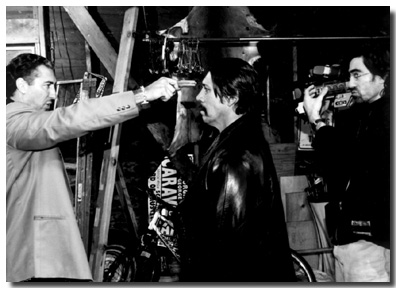 Romeo Carey directing Cristos and Danny Trejo on the set of American Juannabe.