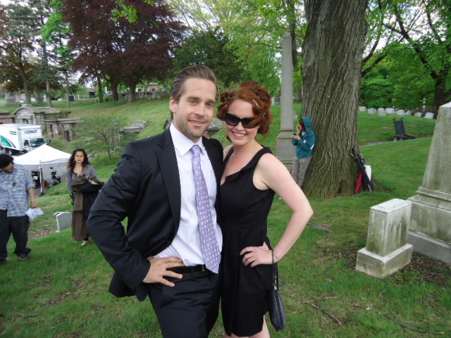 Tyler Hollinger w/ Melissa Archer on the set of Excuse me For Living