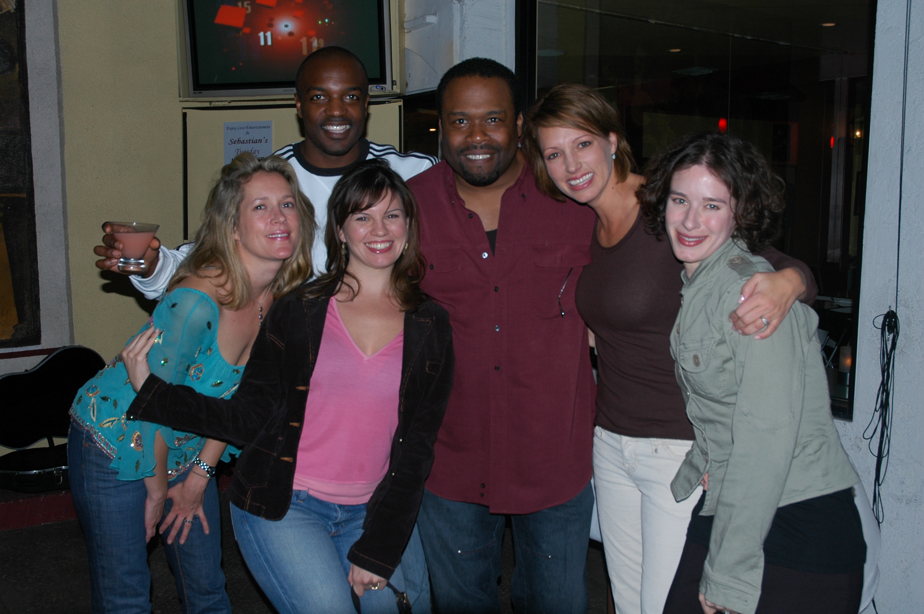 Charles Emmett, Mim Drew, Anne Ford-Galiana, Amy Shelton-White, Amy Farell, Darwin Harris at Americans United For America's anniversary party in Toluca Lake, California