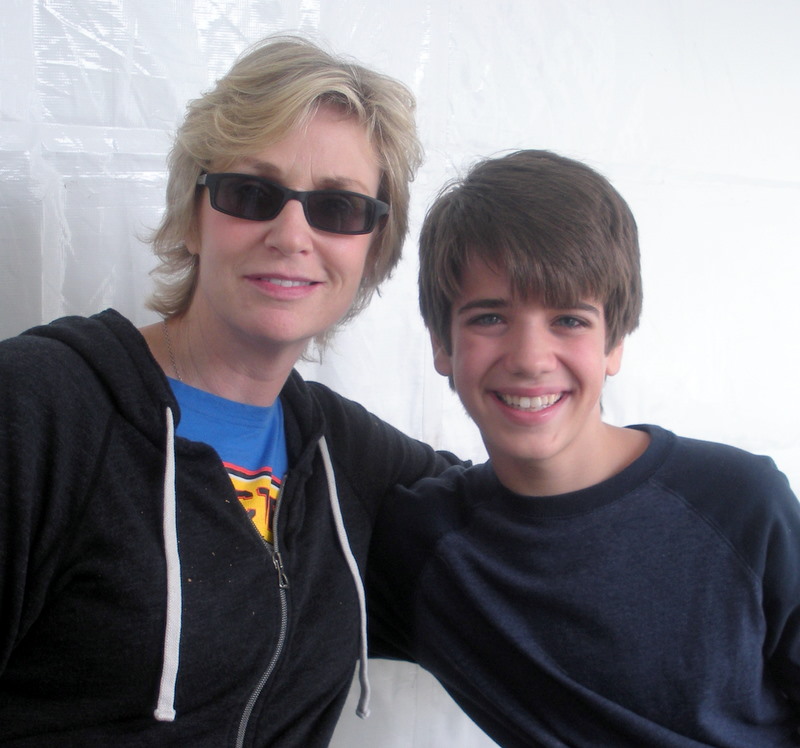 Brandon & Jane Lynch at the Race for the Rescues Event. Both Jane & Brandon hosted the event in Pasadena.