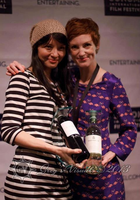 Actresses Michelle Glick and Caroline Fogarty at the awards ceremony for The Sonoma International Film Festival (2013)