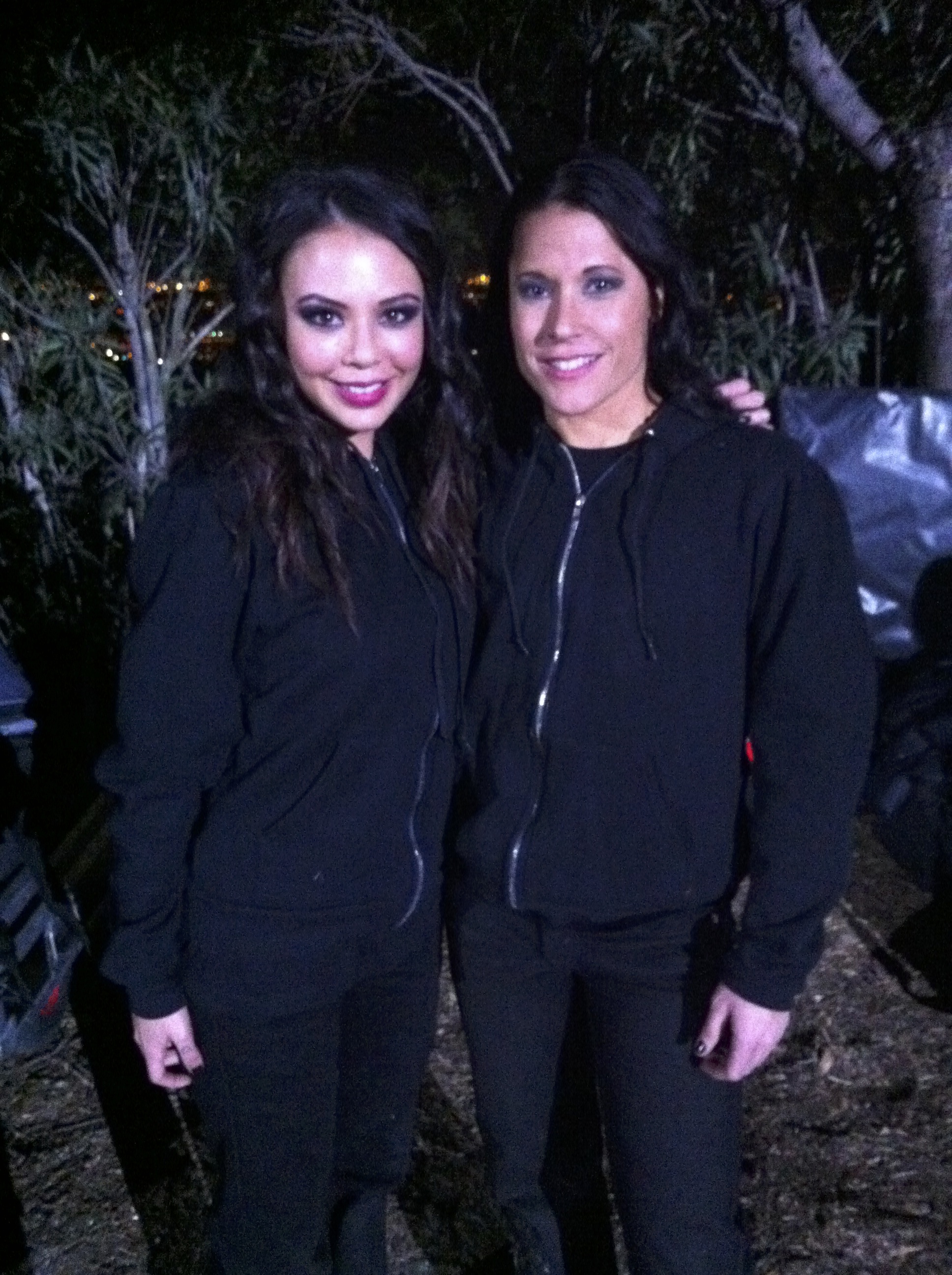 Janel Parrish & I on set of Pretty Little Liars.