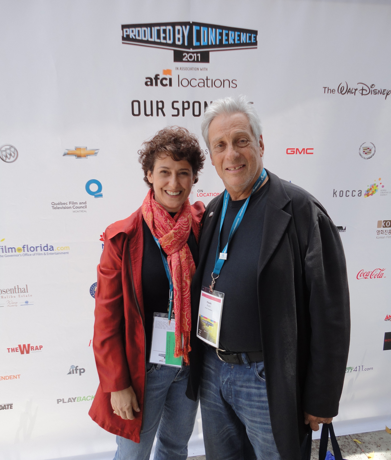 Deborah Gabinetti with Hawk Koch, President, Producers Guild of America during Produced by Conference 2011