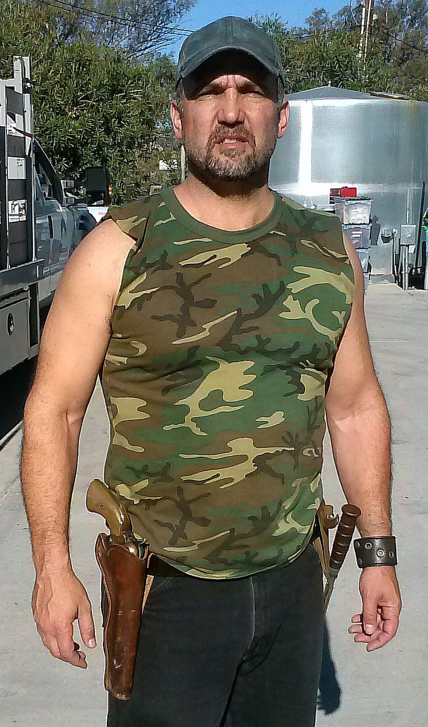 On Set of the TV Movie 'The List', playing the Militia Bodyguard.