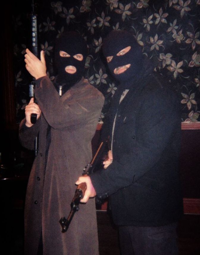 Peter Quinn and Bryan Hanna playing 'The Shankill Butchers', on the set of 'The Shankill Road'.
