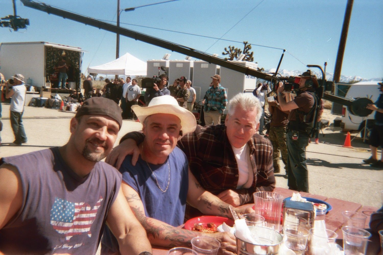 Bryan Hanna, Dave Haddock,and Brian Hipp,on Set playing Truckers.