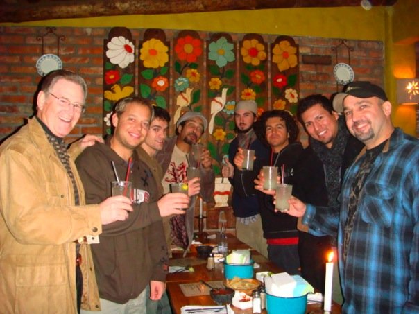 Bryan Hanna with Cast & Crew of 'FIERCE TARGET',having dinner in Puerto Nuevo', Mexico.
