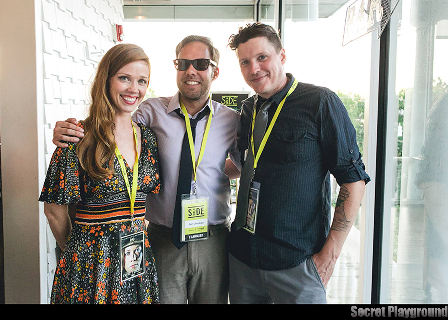 (left to right) Actor/Producer Virginia Newcomb, Producer Ben Umstead & Writer/Director Paul D. Hart of Three Fingers at Sidewalk Film Festival's opening gala.